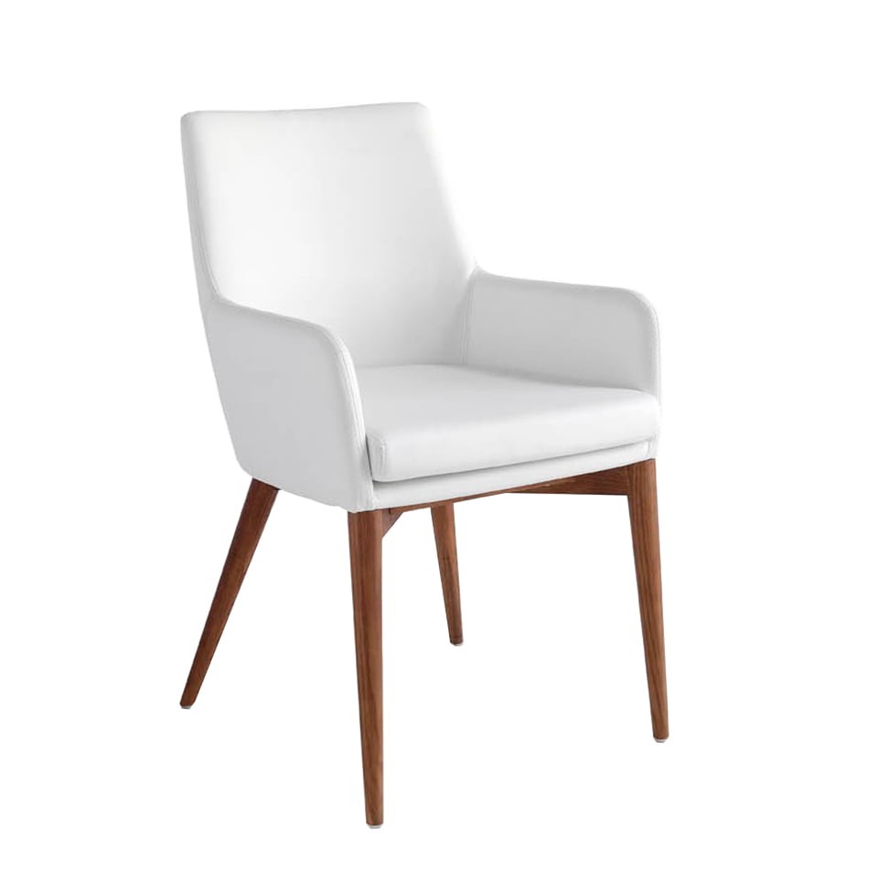 Levně Estila Moderní jídelní židle Vita Naturale kožená s opěrkami 88cm