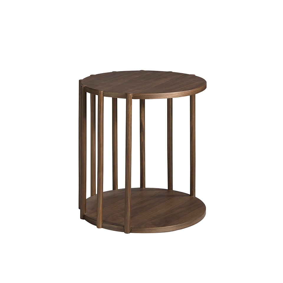 Levně Estila Moderní příruční stolek Vita Naturale ze dřeva hnědý 47cm
