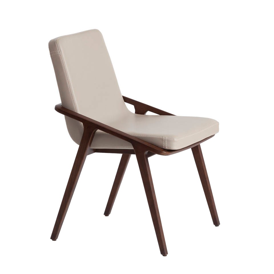 Levně Estila Kožená jídelní židle Vita Naturale z masivního dřeva 80cm
