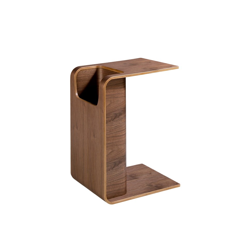 Levně Estila Dřevěný příruční stolek Vita Naturale moderní hnědý 60cm