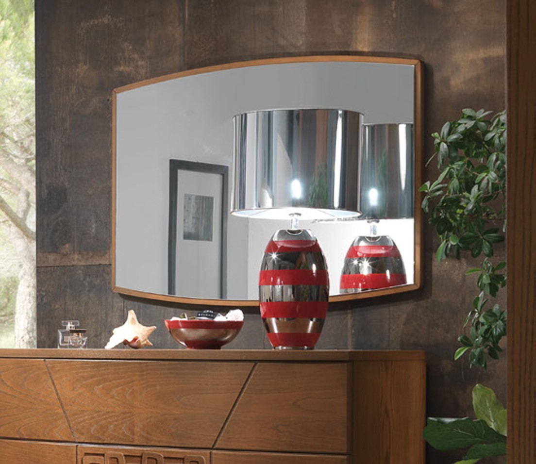 Levně Estila Podlouhlé závěsné zrcadlo Varietty v masivním hnědém rámu v italském stylu 100cm