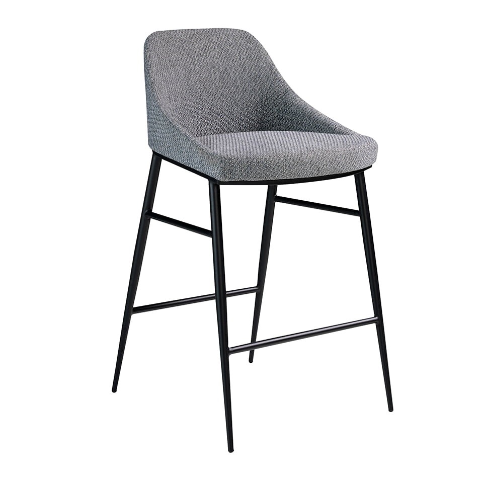 Estila Moderní barová židle Urbano šedá černými kovovými nožičkami 90cm