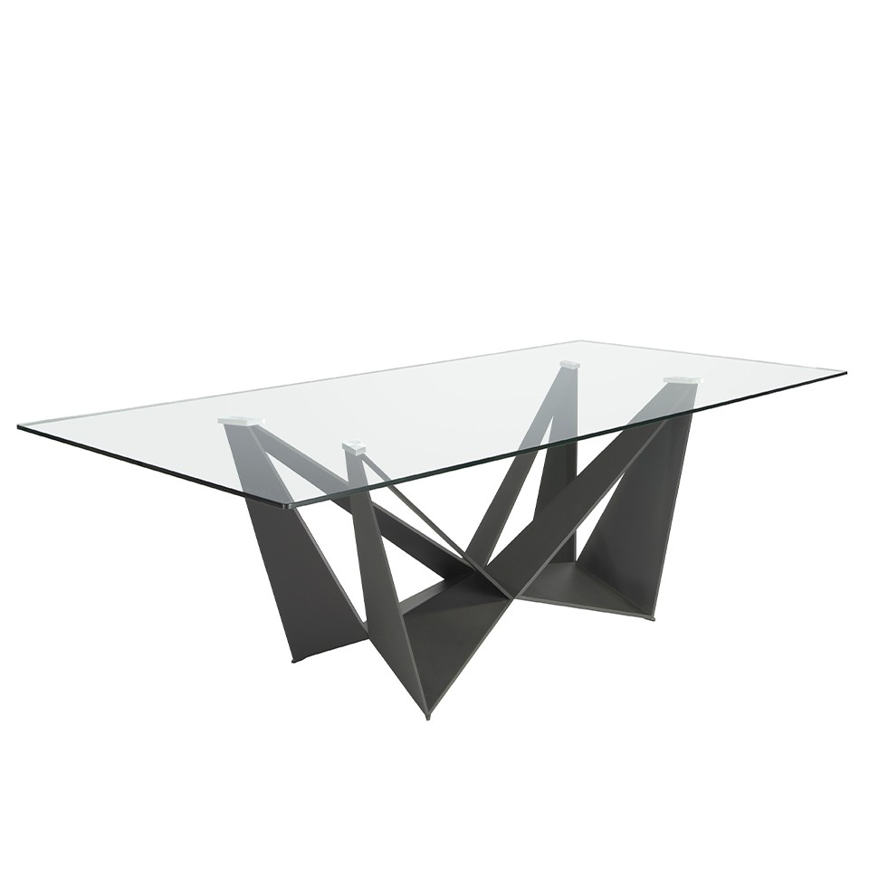 Levně Estila Luxusní jídelní stůl Urbano obdélníkový skleněný 180-240cm