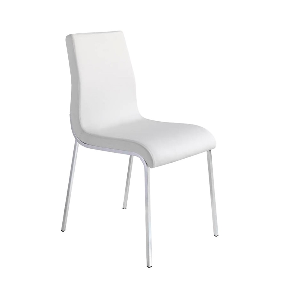 Levně Estila Moderní kožená jídelní židle Urbano z eko-kůže bílá 87cm