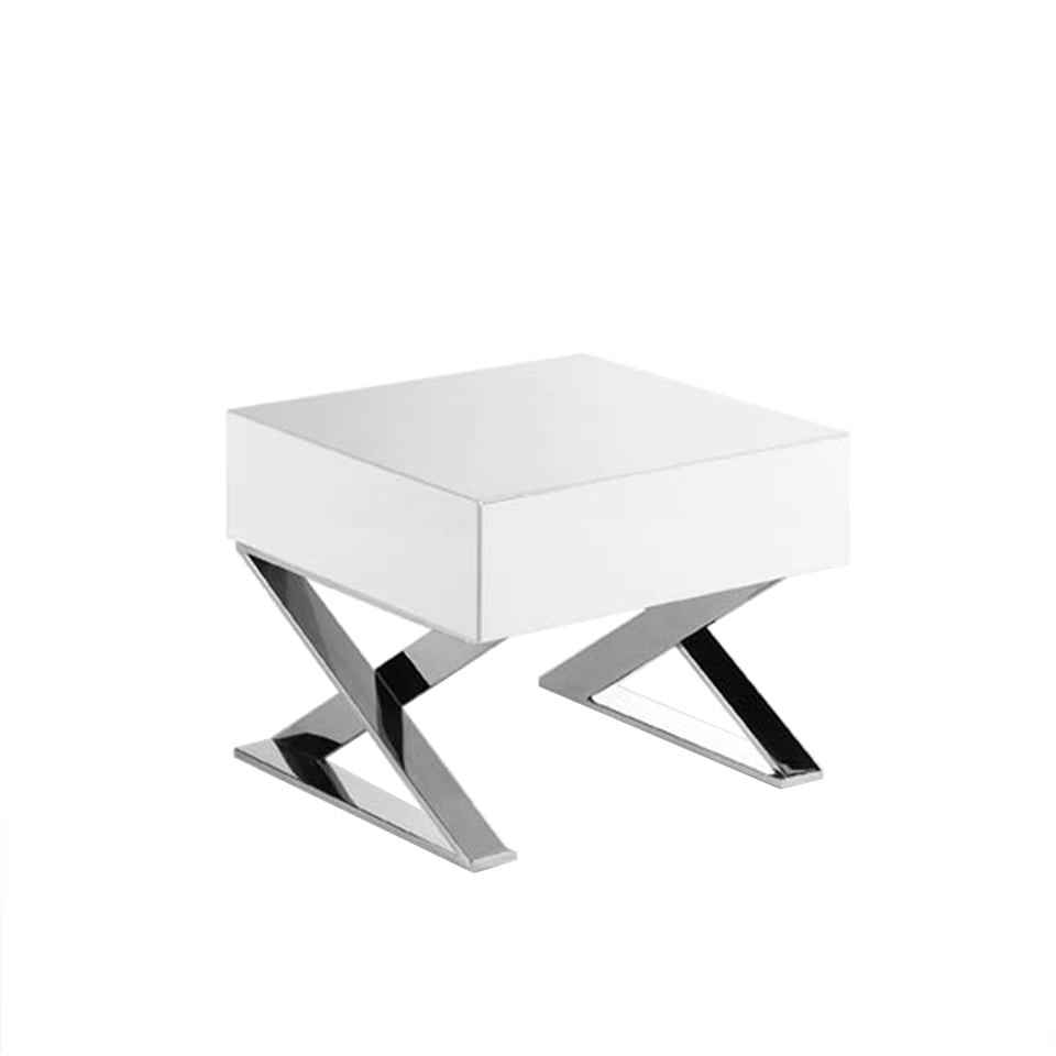 Levně Estila Moderní noční stolek Urbano s chromovými nožičkami 50cm