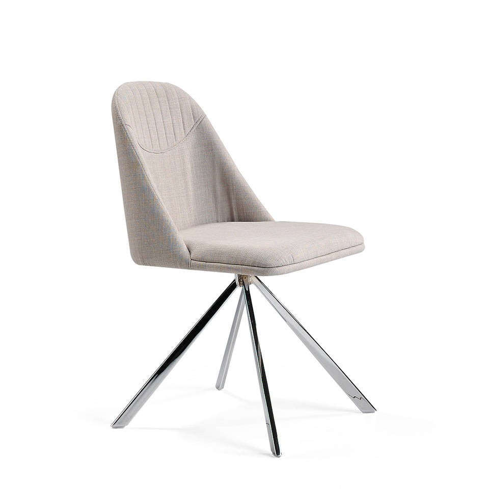 Estila Designová otočná jídelní židle Urbano s chromovými nožičkami šedá 82cm
