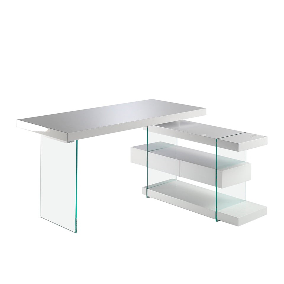 Estila Moderní pracovní stůl Forma Moderna se skleněnými nožičkami 140cm