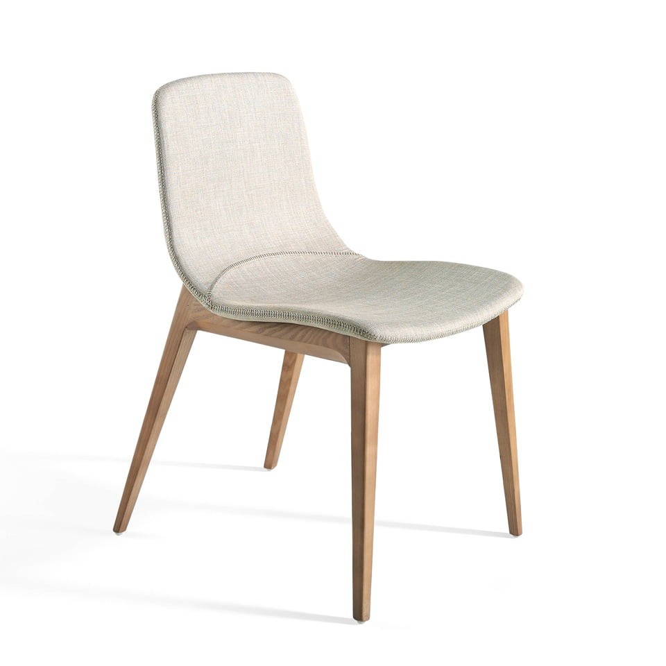 Levně Estila Jídelní židle Forma Moderna z masivu krémová 78cm