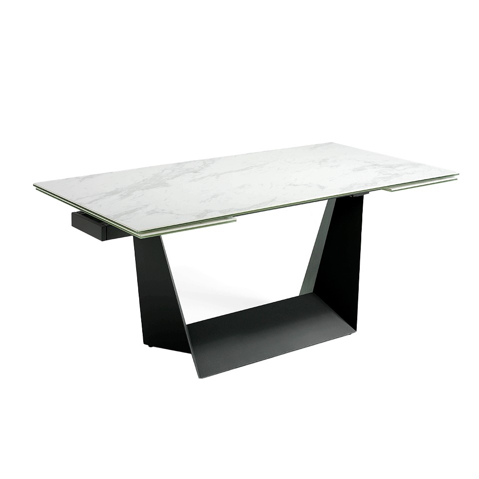Levně Estila Moderní rozkládací jídelní stůl Forma Moderna bílý mramor 180-270cm
