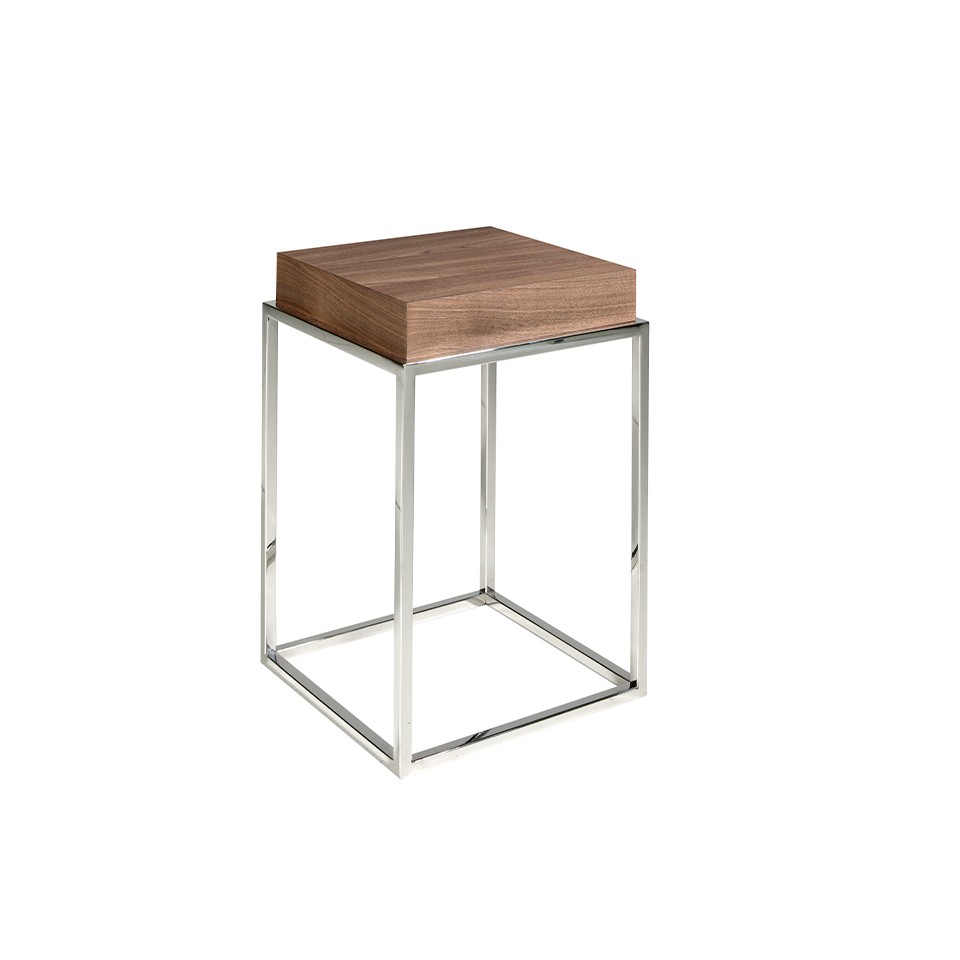 Levně Estila Designový příruční stolek Forma Moderna s chromovou podstavou 61cm