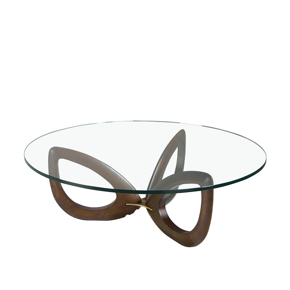 Estila Moderní kulatý konferenční stolek Forma Moderna ze skla 120cm
