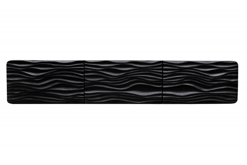 Levně Estila Moderní TV stolek Lagoon černé mango s vlnovitým vzorem 160cm