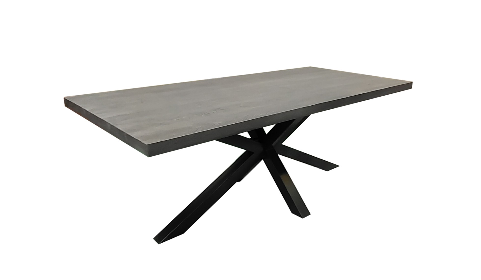 Levně Estila Designový jídelní stůl Comedor z masivního dřeva s kovovými zkříženýma nohama 200
