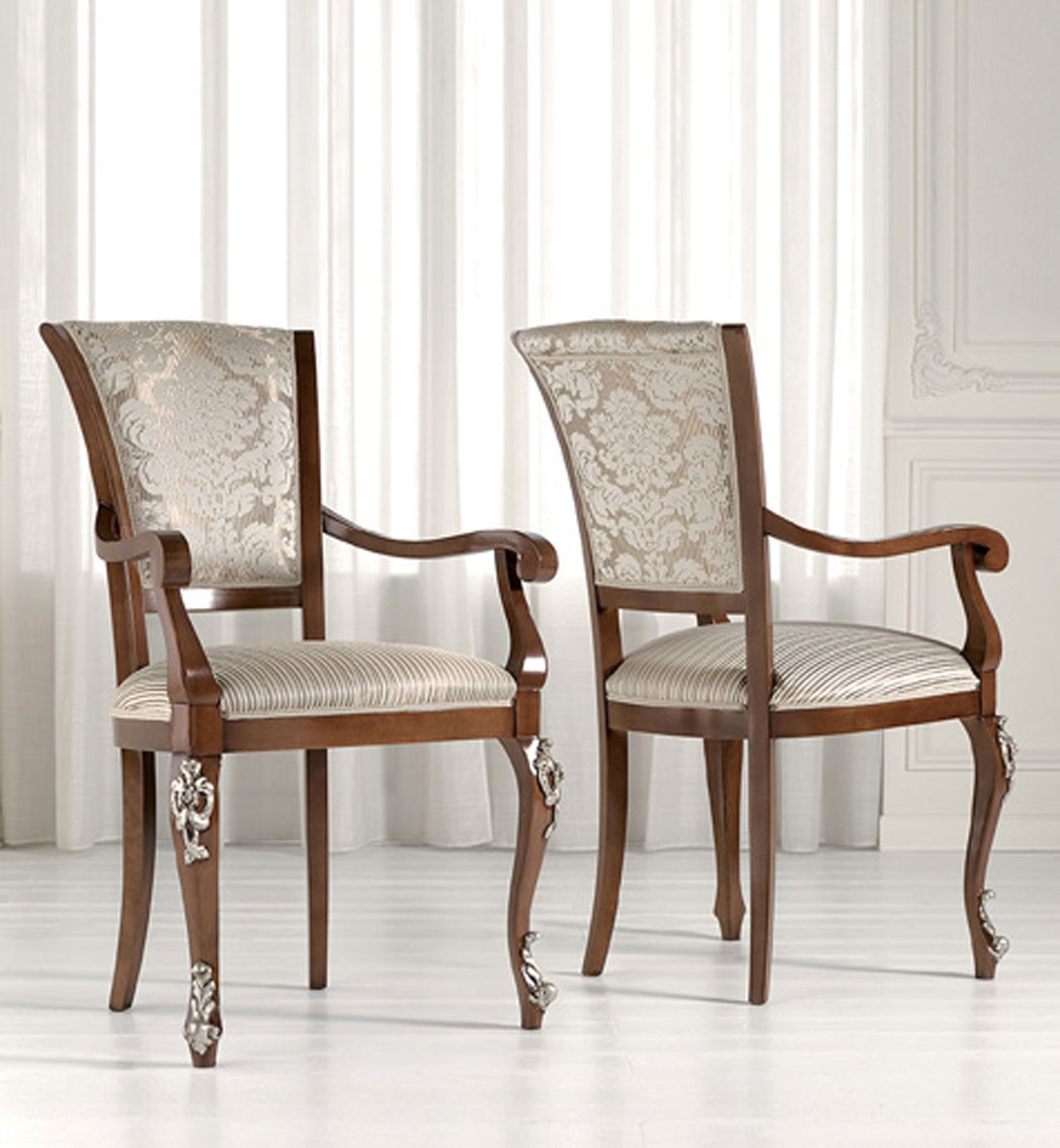 Levně Estila Luxusní barokní jídelní židle Hebert s čalouněním 101 cm