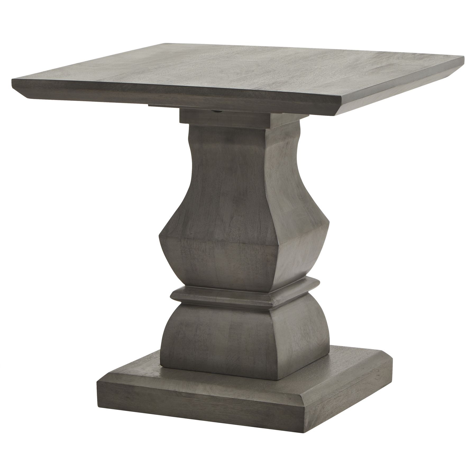 Levně Estila Luxusní moderní příruční stolek Lucia s masivní vyřezávanou nohou z akáciového dřeva šedá 60 cm