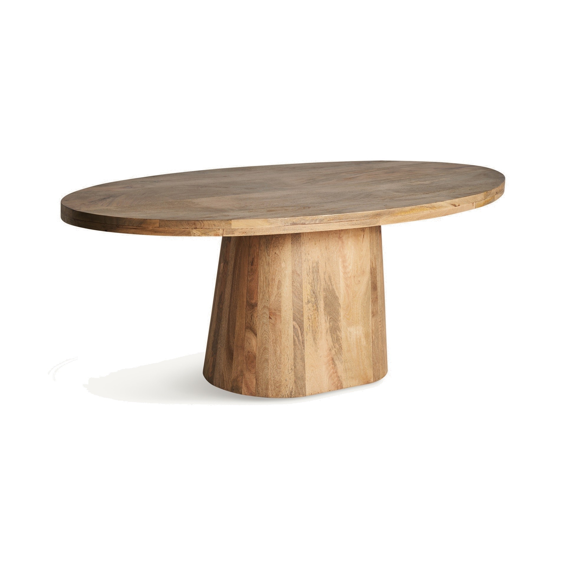 Levně Estila Luxusní moderní jídelní stůl Malen v oválném tvaru s venkovským nádechem z masivního dřeva v hnědé barvě 200 cm