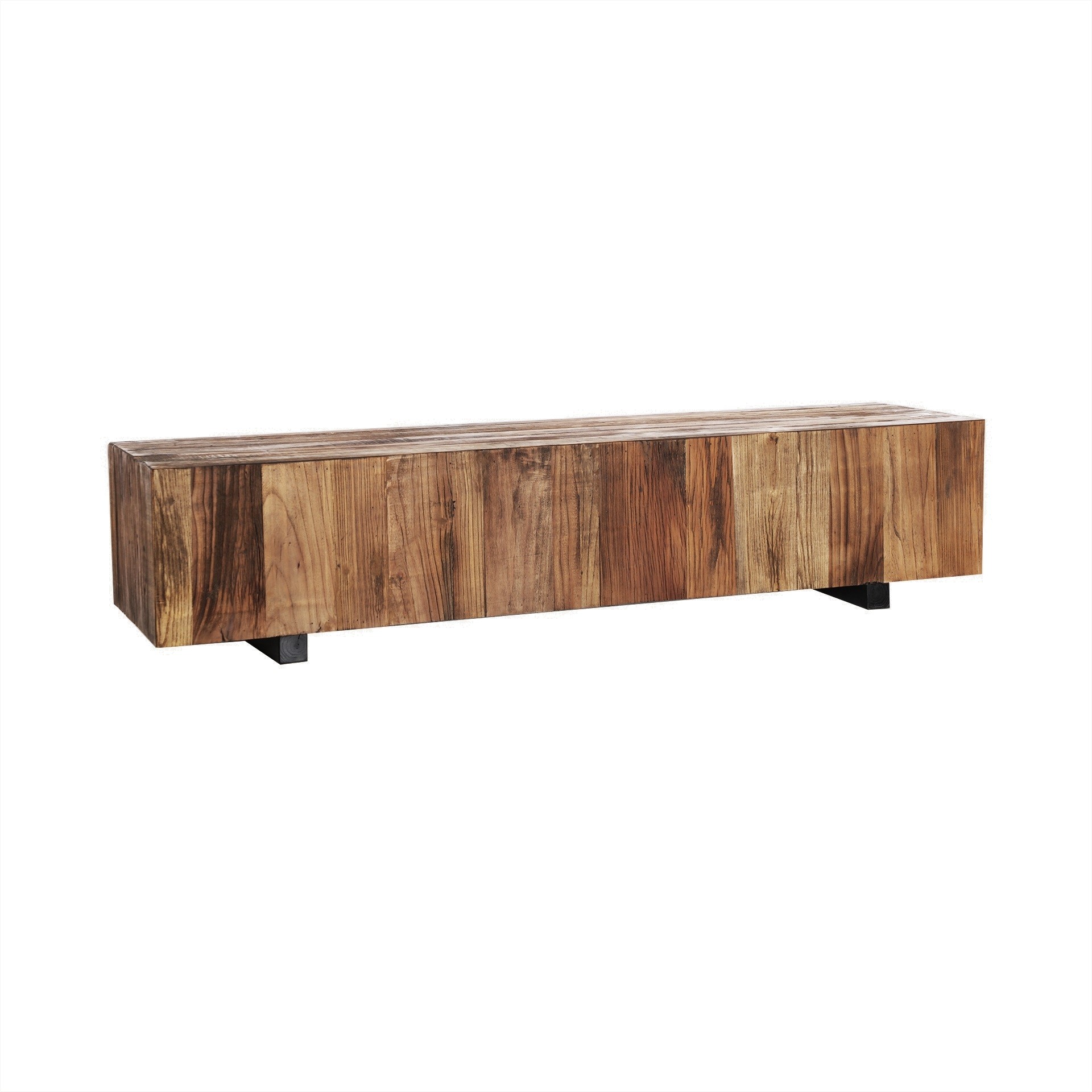 Estila Luxusní moderní konferenční stolek Elmond z bukového dřeva v hnědých přírodních odstínech s kresbou letokruhů 160 cm