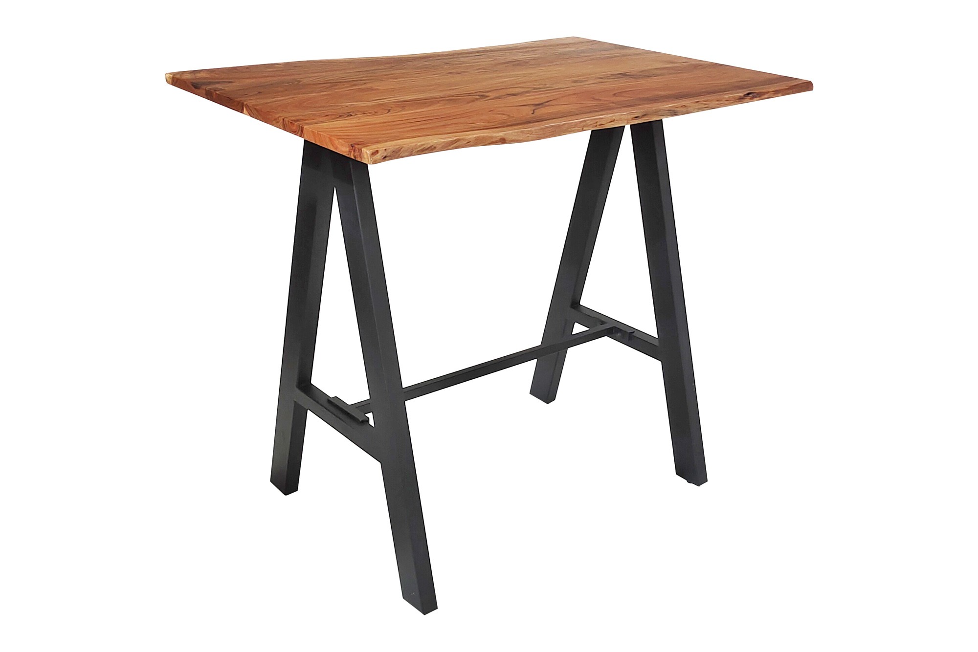 Levně Estila Industriální dřevěný barový stůl Mammut hnědý 120cm