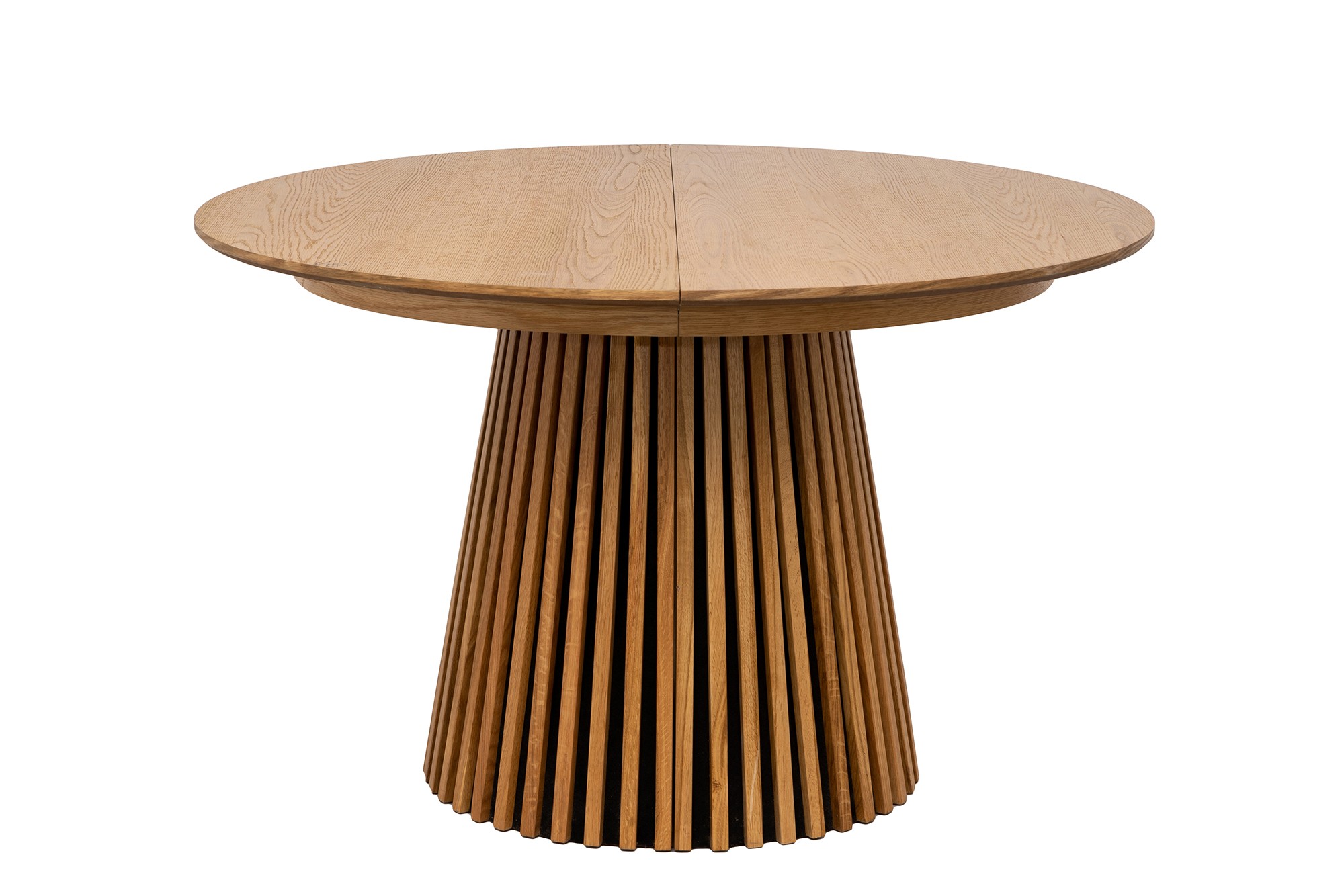 Estila Moderní světle hnědý jídelní stůl Davidson kulatý rozkládací 120-200cm