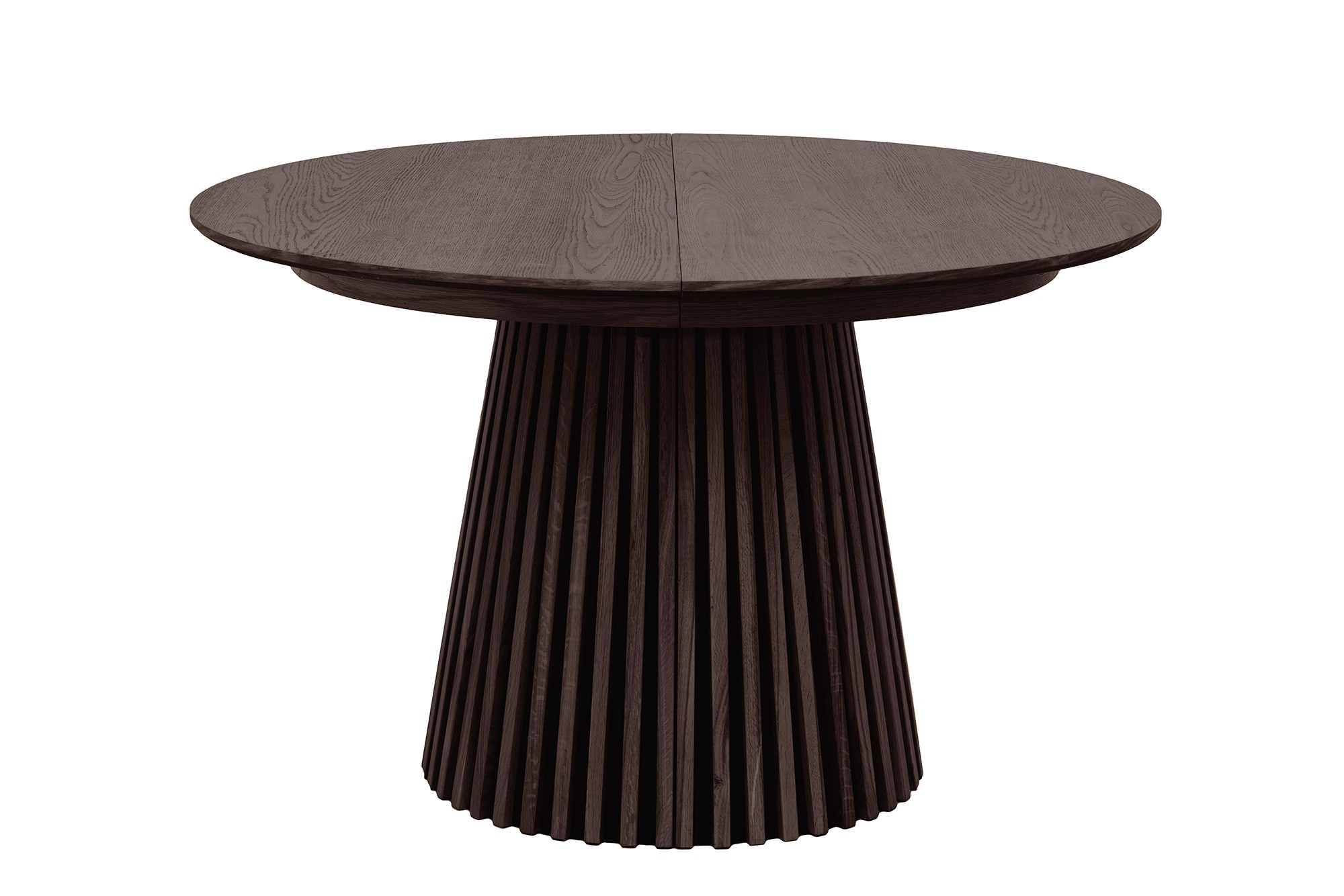Estila Moderní kulatý jídelní stůl Davidson rozkládací tmavě hnědý 120-200cm