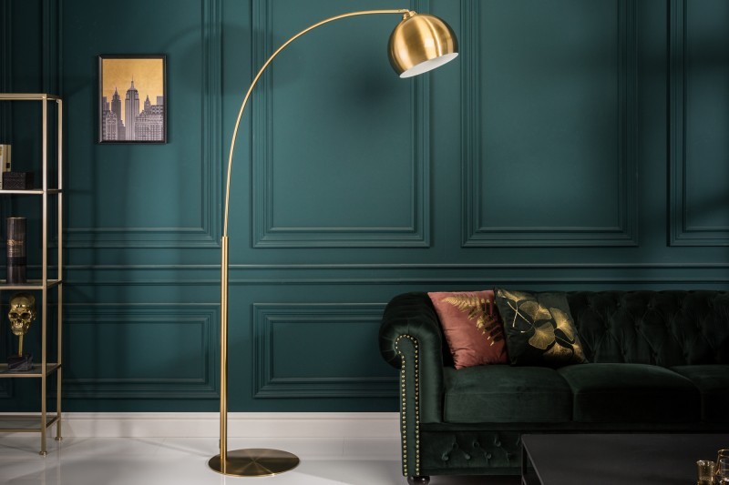 Estila Moderní stojací lampa Georgia ve zlaté barvě 205cm
