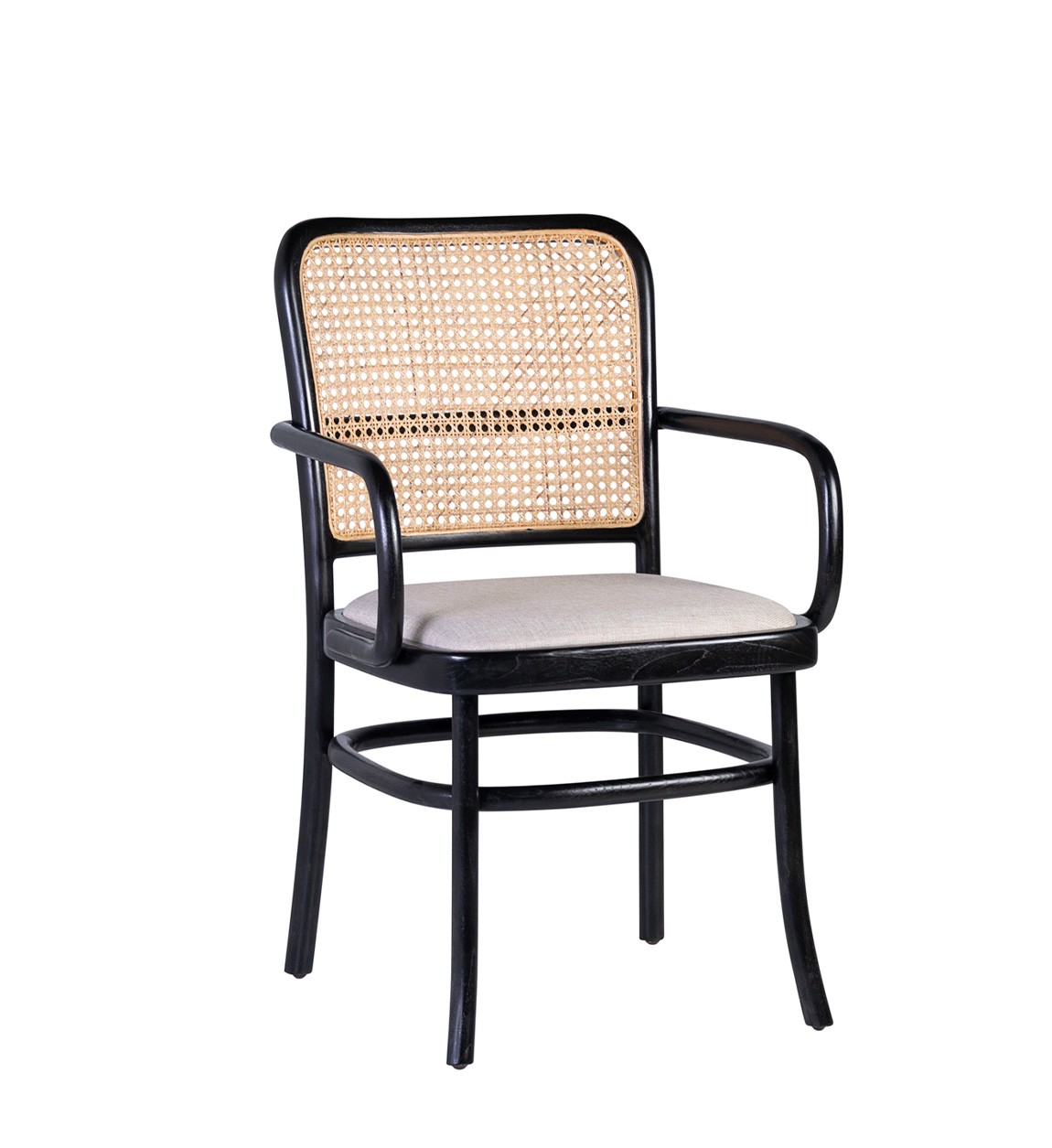 Levně Estila Masivní židle TEKA s opěrkami a čalouněním 87cm