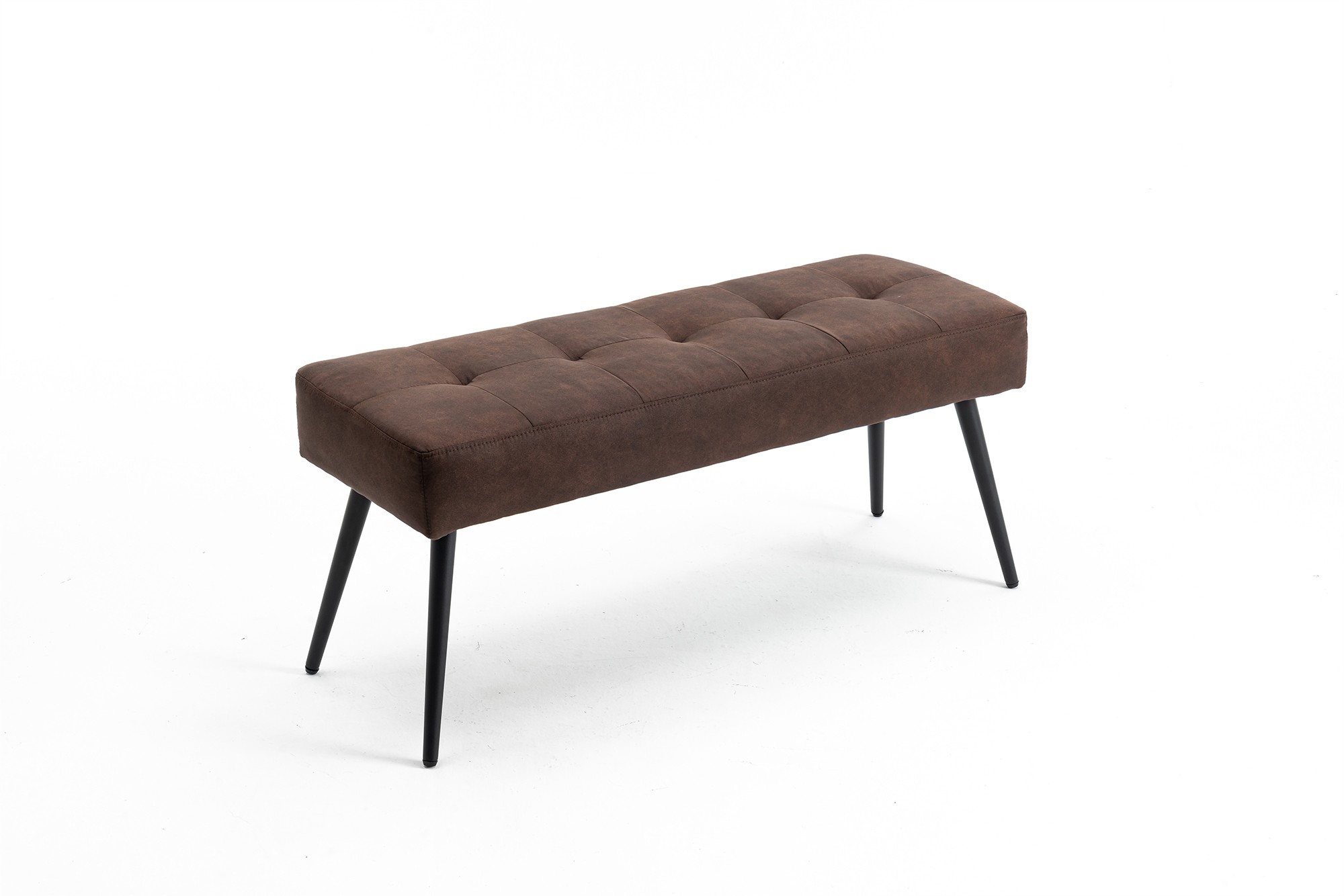 Estila Moderní hnědá lavice Soreli s čalouněnou prošívanou sedací částí 100 cm