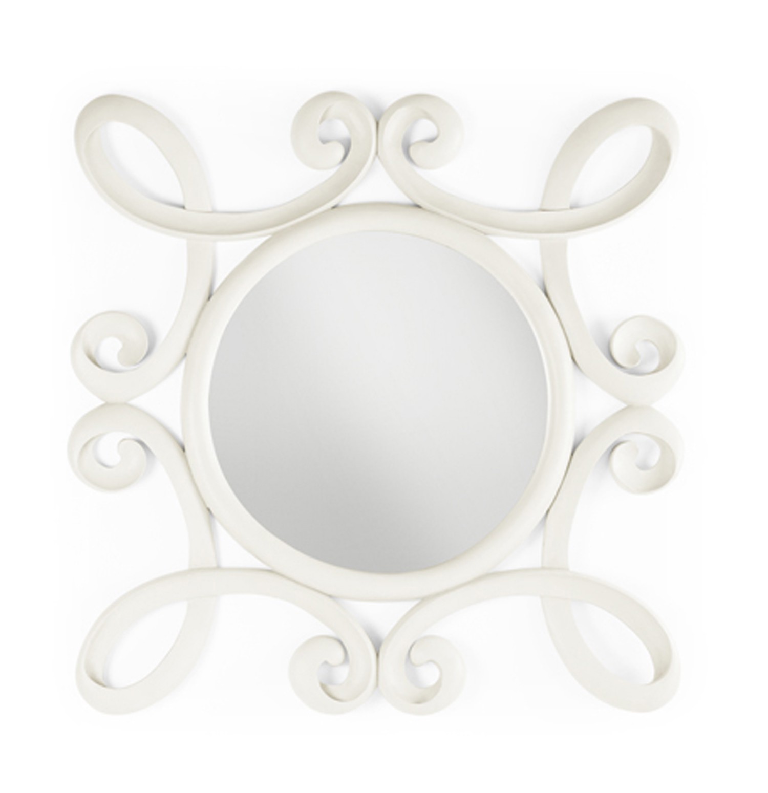 Levně Estila Rustikální nástěnné zrcadlo M-VINTAGE s rámem z mahagonového dřeva bílé barvy 100cm