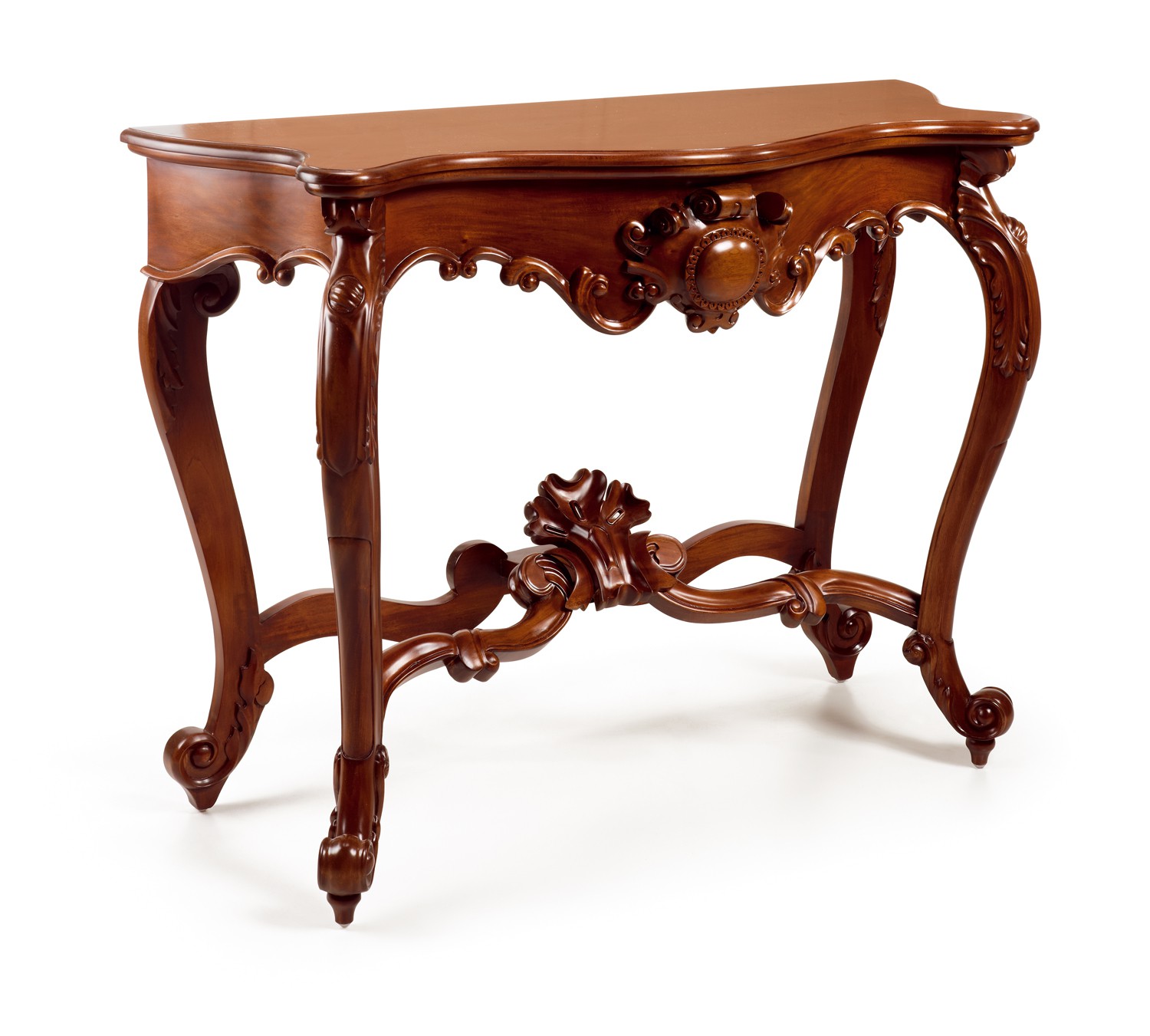 Estila Rustikální Chippendale konzola M-Vintage z masivního mahagonového dřeva 129cm