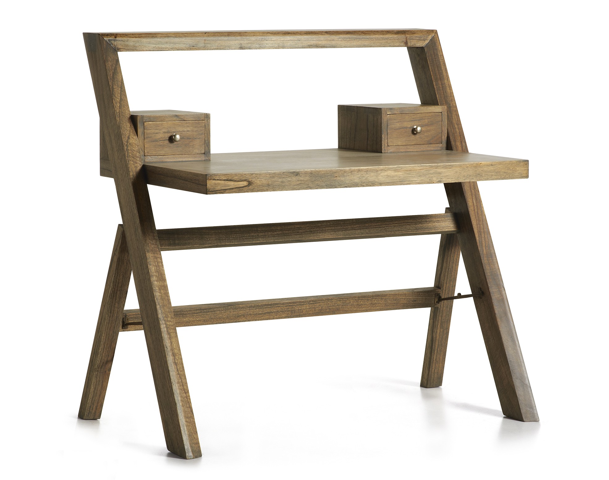 Levně Estila Stylový designový psací stůl Merapi se dvěma zásuvkami