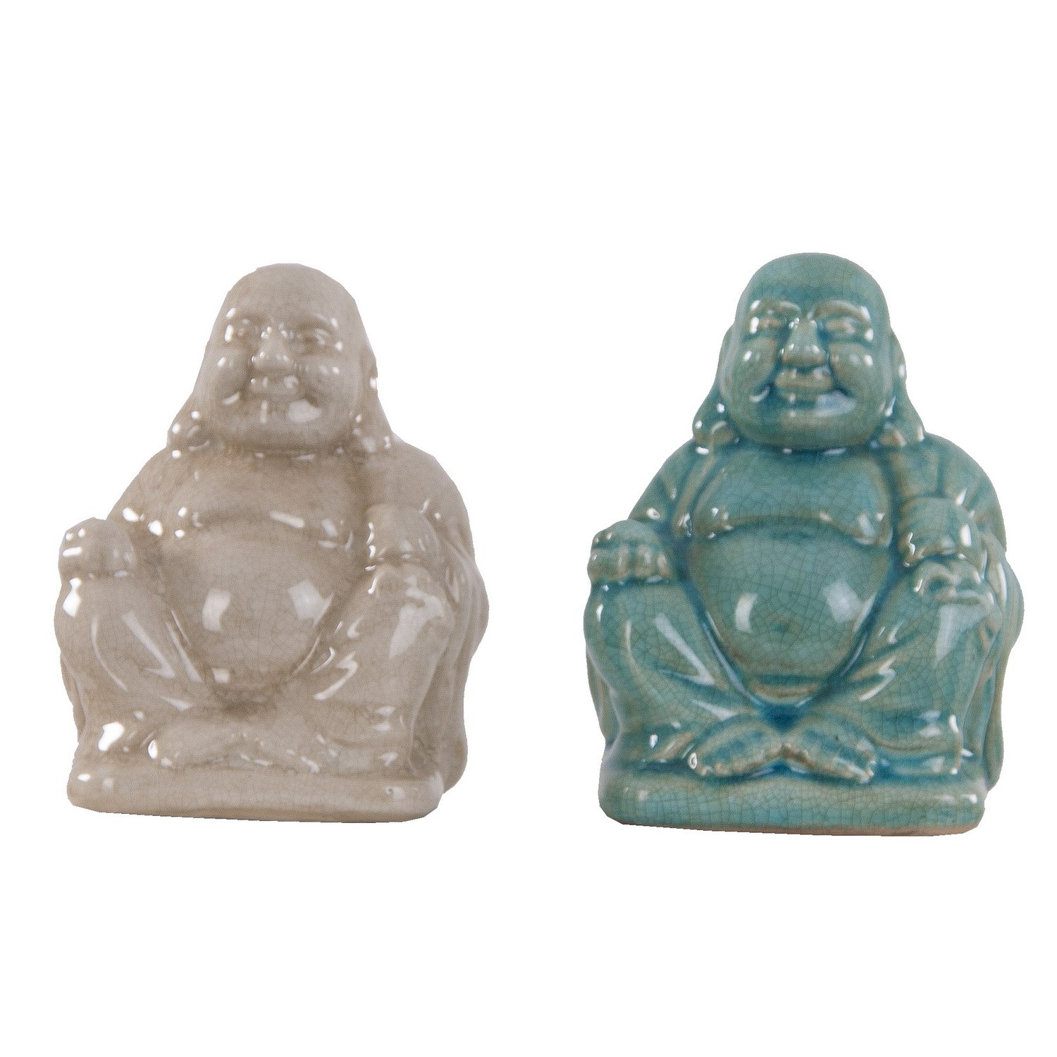 Estila Šťastný Buddha 16cm (modrý nebo béžový) 1ks