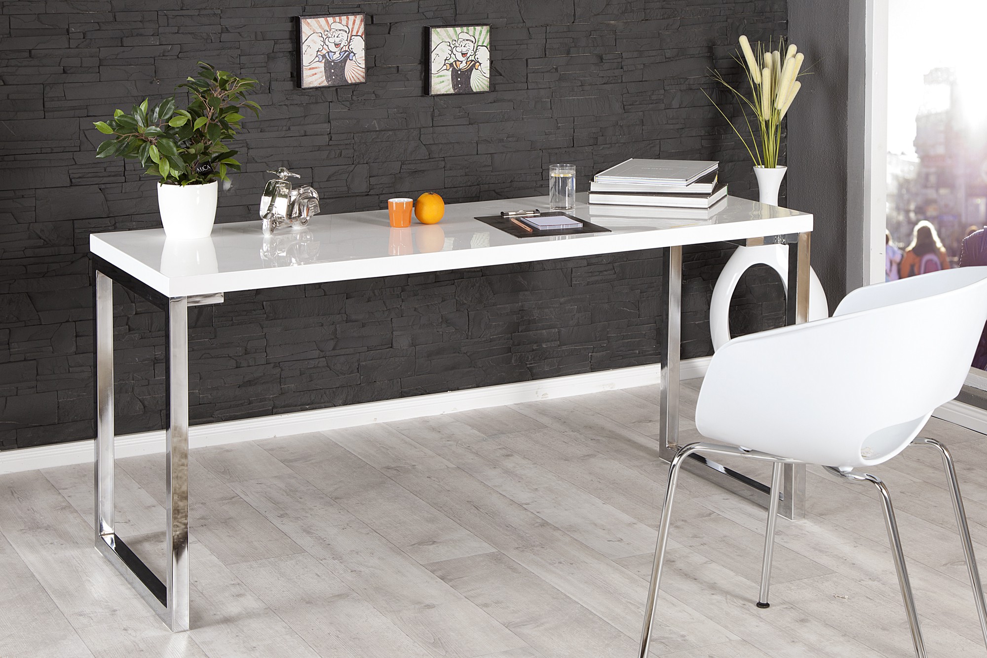 Estila Luxusní elegantní psací stůl White Desk bílý