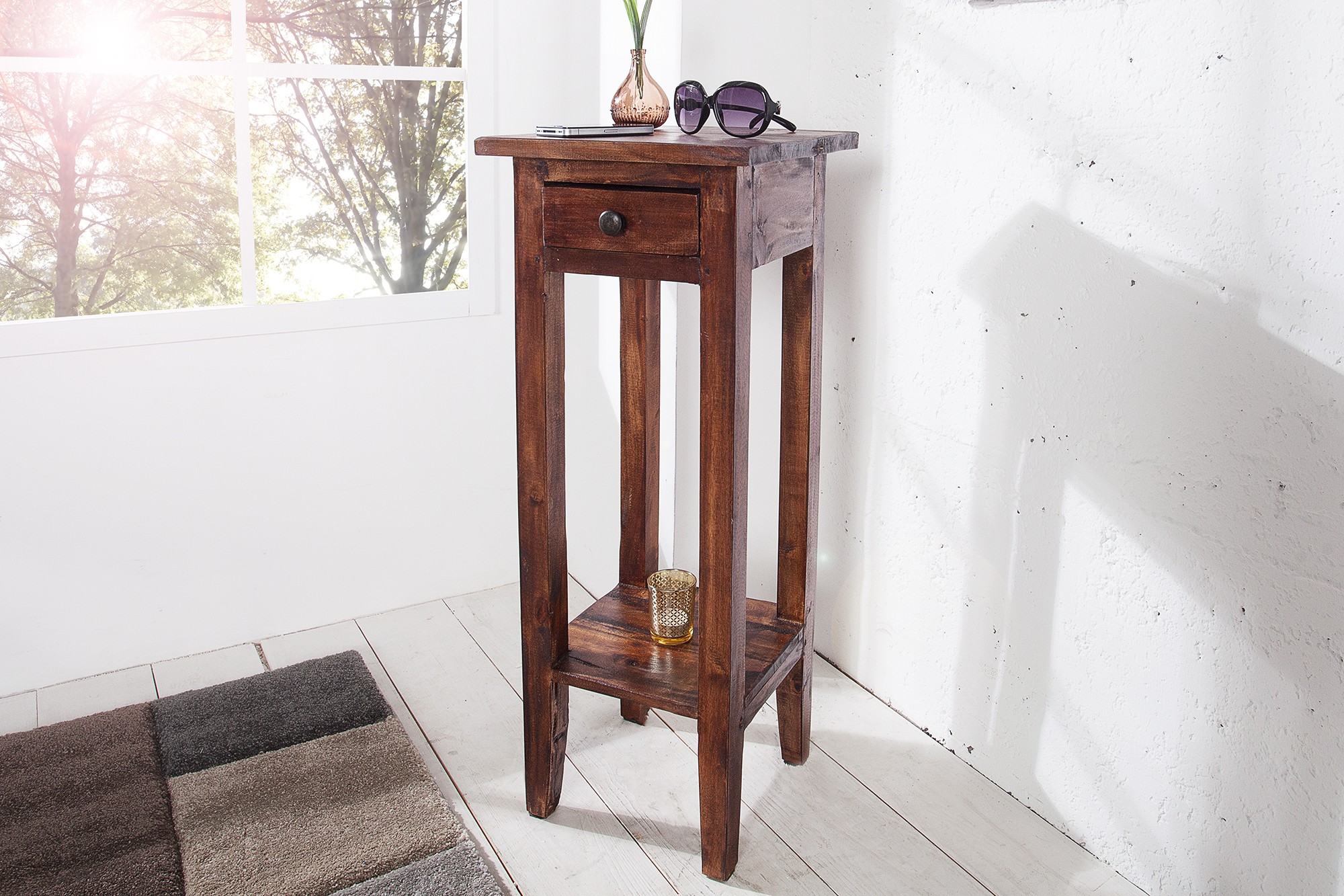 Estila Originální Telefonní stolek Hemingway antická hnědá