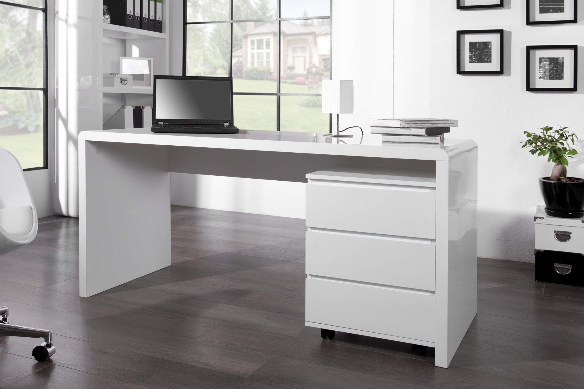 Estila Luxusní moderní designový kancelářský stůl Fast Trade bílý 160cm