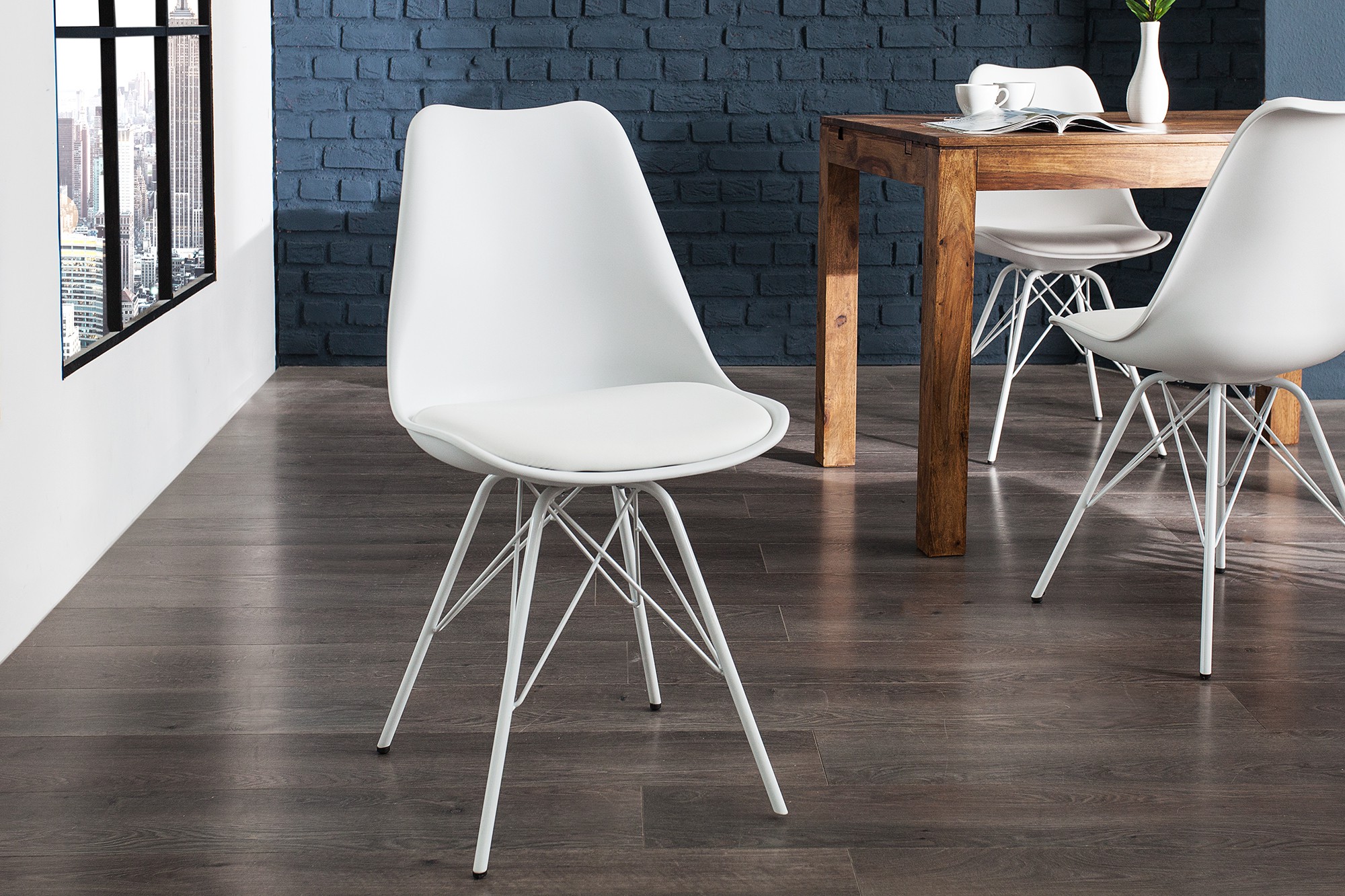 Estila Designová moderní židle Scandinavia bílá
