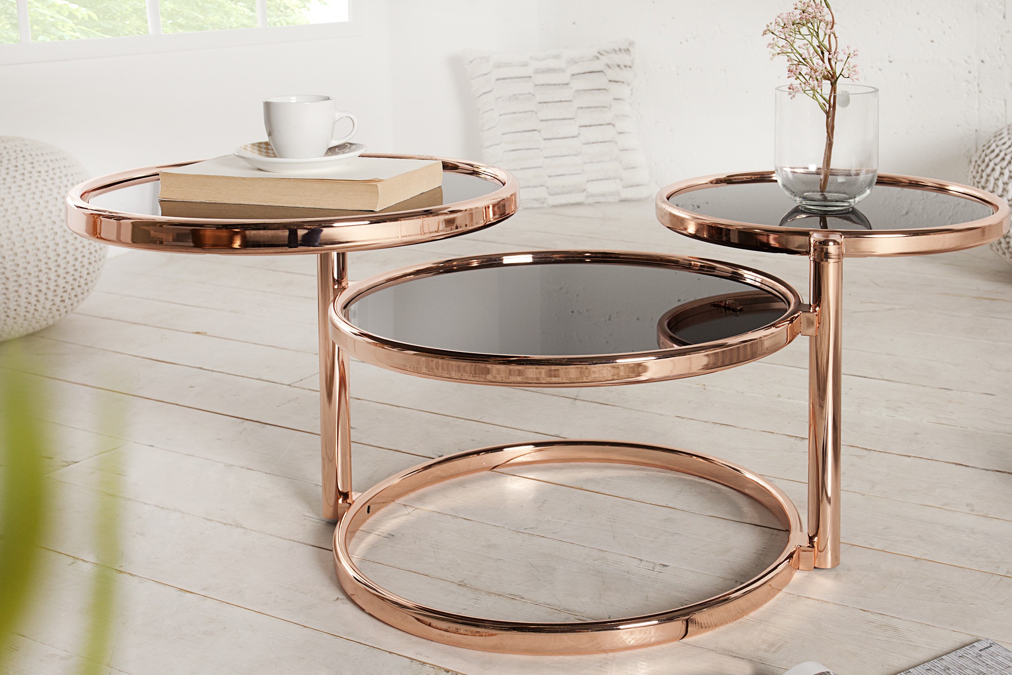 Estila Luxusní stylový odkládací stolek Art Deco tříúrovňový