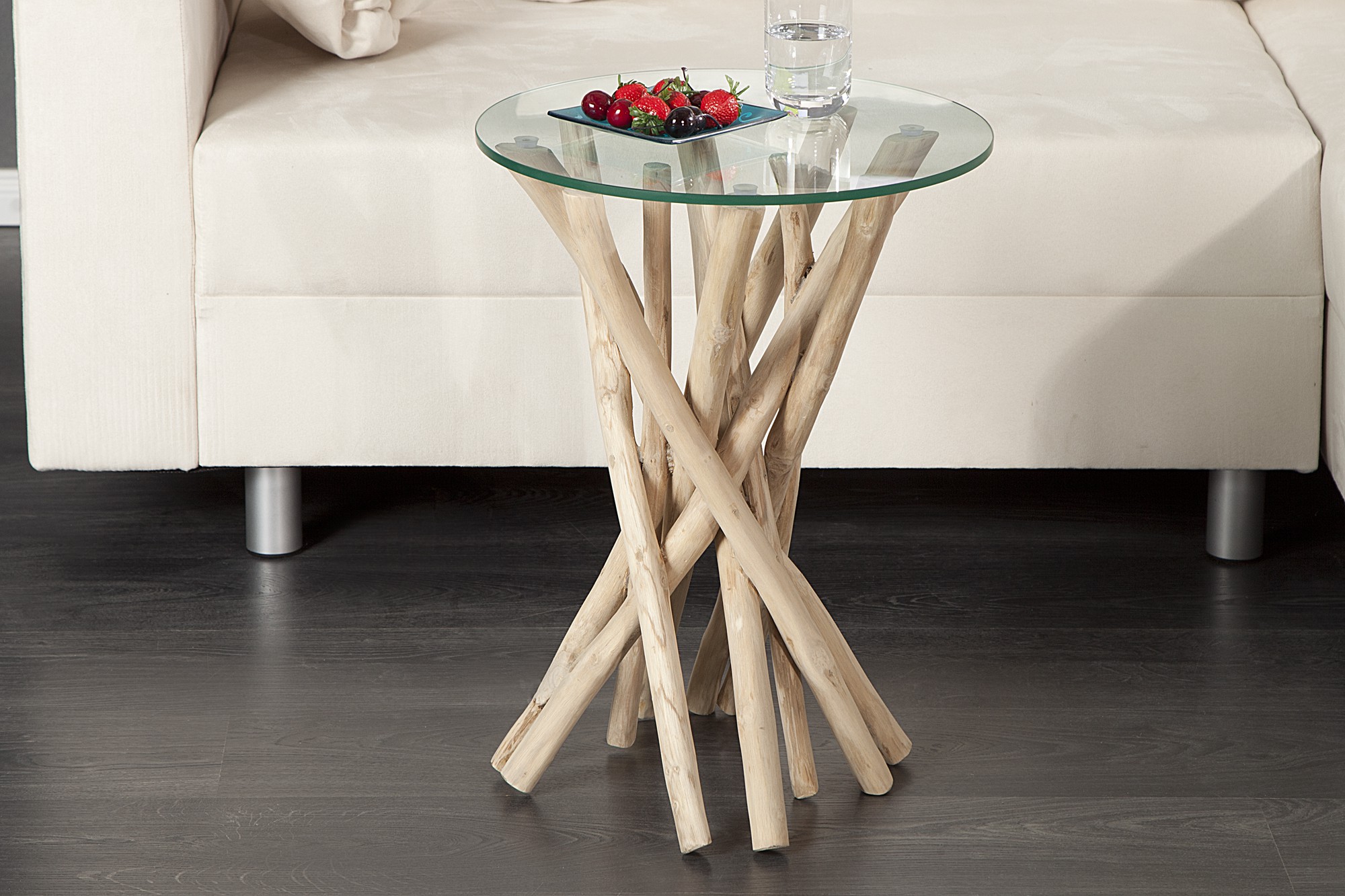 Estila Stylový jedinečný odkládací stolek Driftwood 35cm