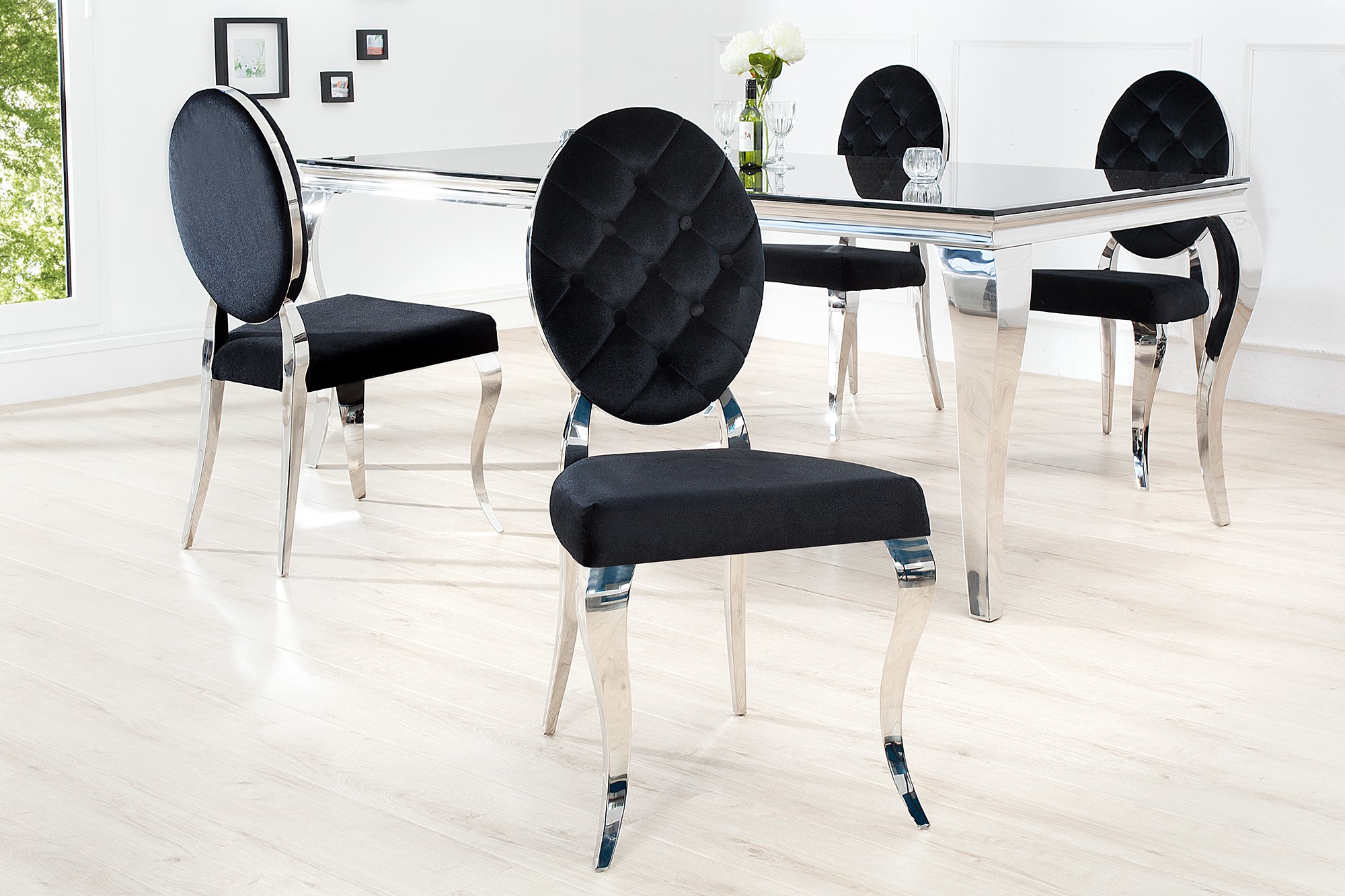Estila Luxusní jídelní židle Modern Barock II černá