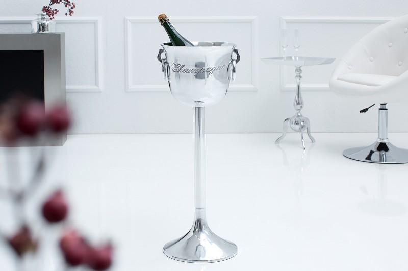 Estila Luxusní stojan na šampaňské 75cm stříbrný
