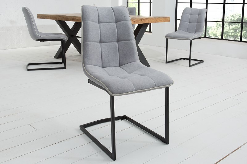 Estila Designová moderní židle Suave šedá