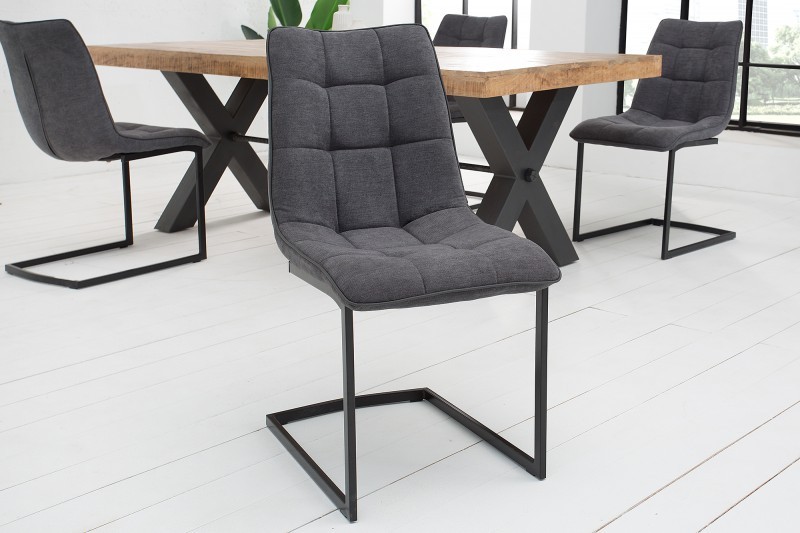 Estila Designová moderní židle Suave II tmavě šedá