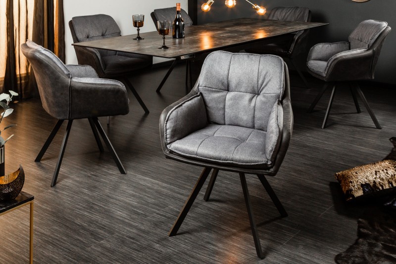Estila Retro židle Dex v šedé barvě 63cm