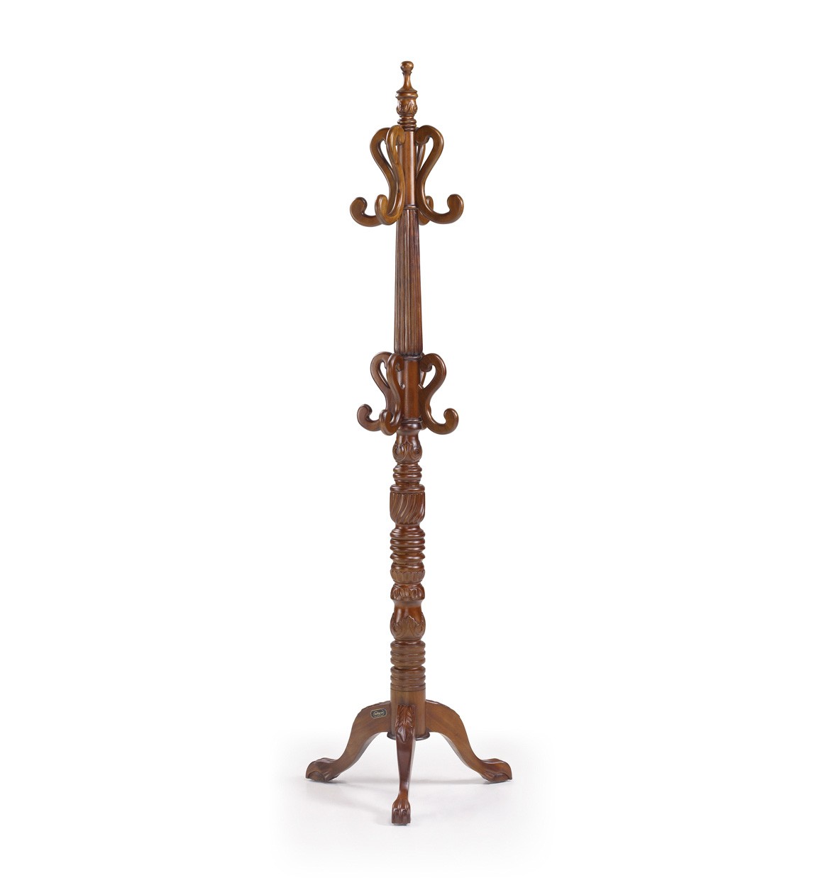 Estila Rustikální luxusní věšák M-VINTAGE z masivního dřeva tmavohnědé barvy s vyřezáváním 190cm