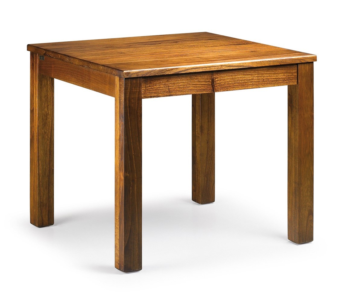 Estila Luxusní jídelní stůl Star ze dřeva Mindi v přírodní hnědé barvě čtvercového tvaru 90cm