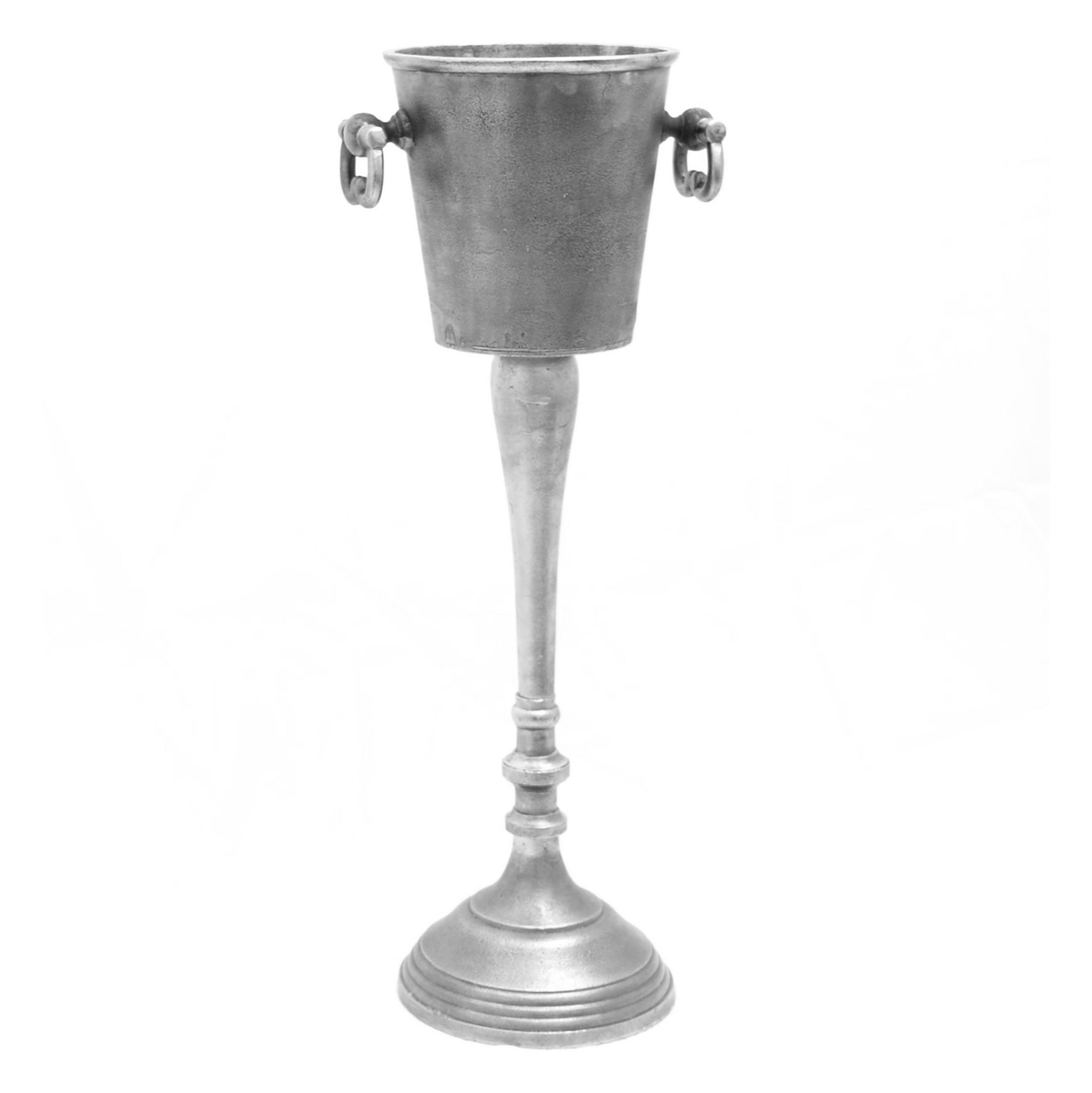 Estila Luxusní kovový stojan na šampaňské stříbrný 78cm
