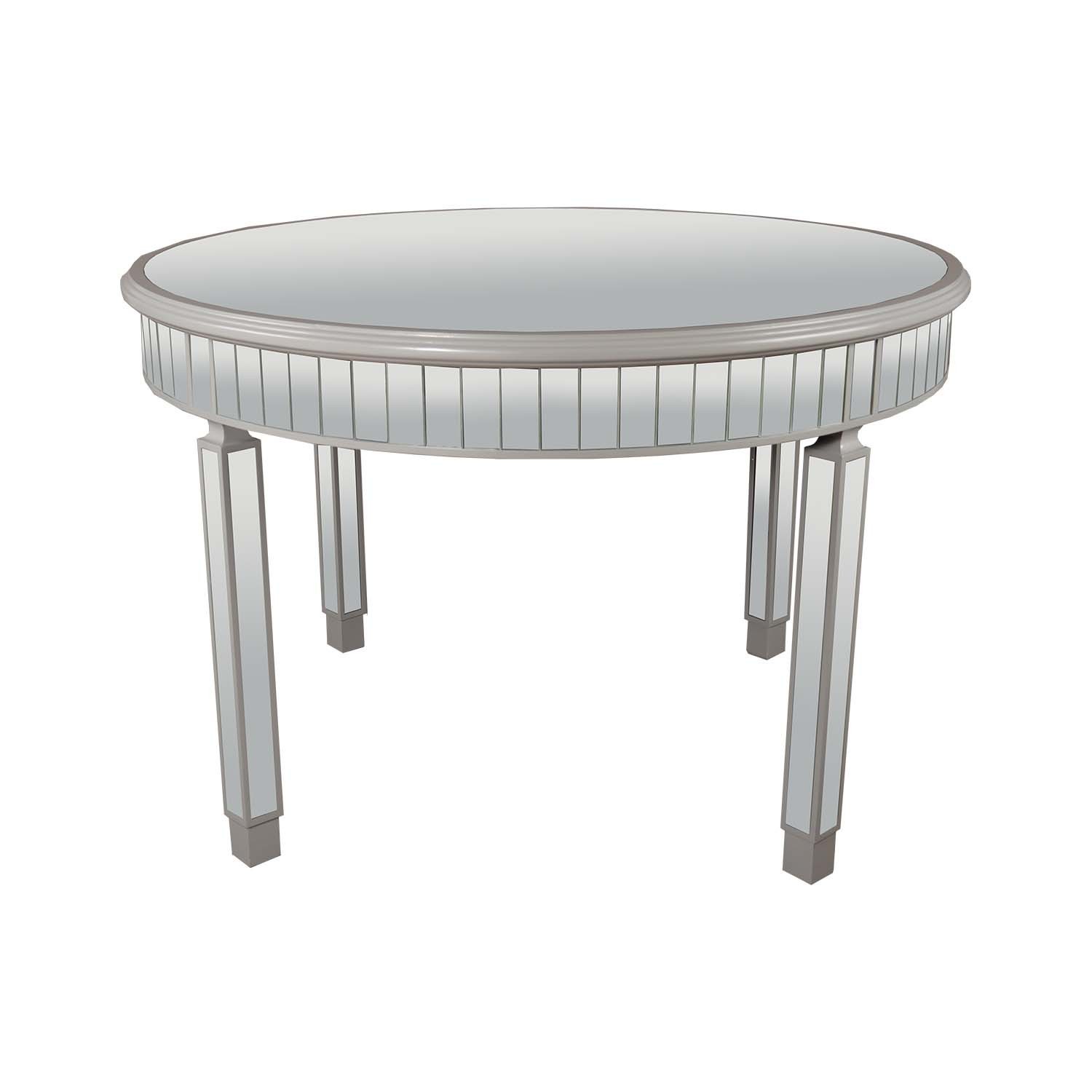 Estila Art-deco luxusní kulatý zrcadlový jídelní stůl Padme s prostornou povrchovou deskou 120cm