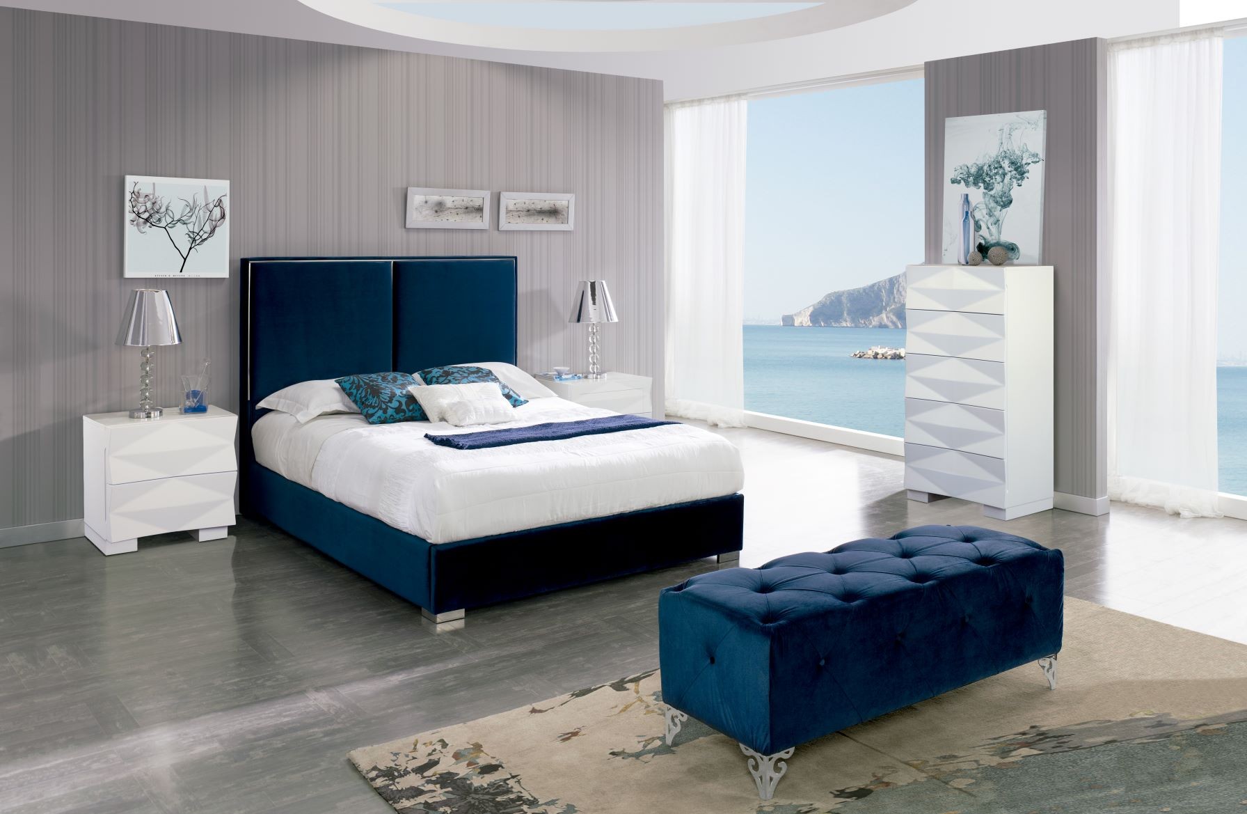 Estila Luxusní postel ANDREA se sametovým čalouněním a úložným prostorem 200 cm