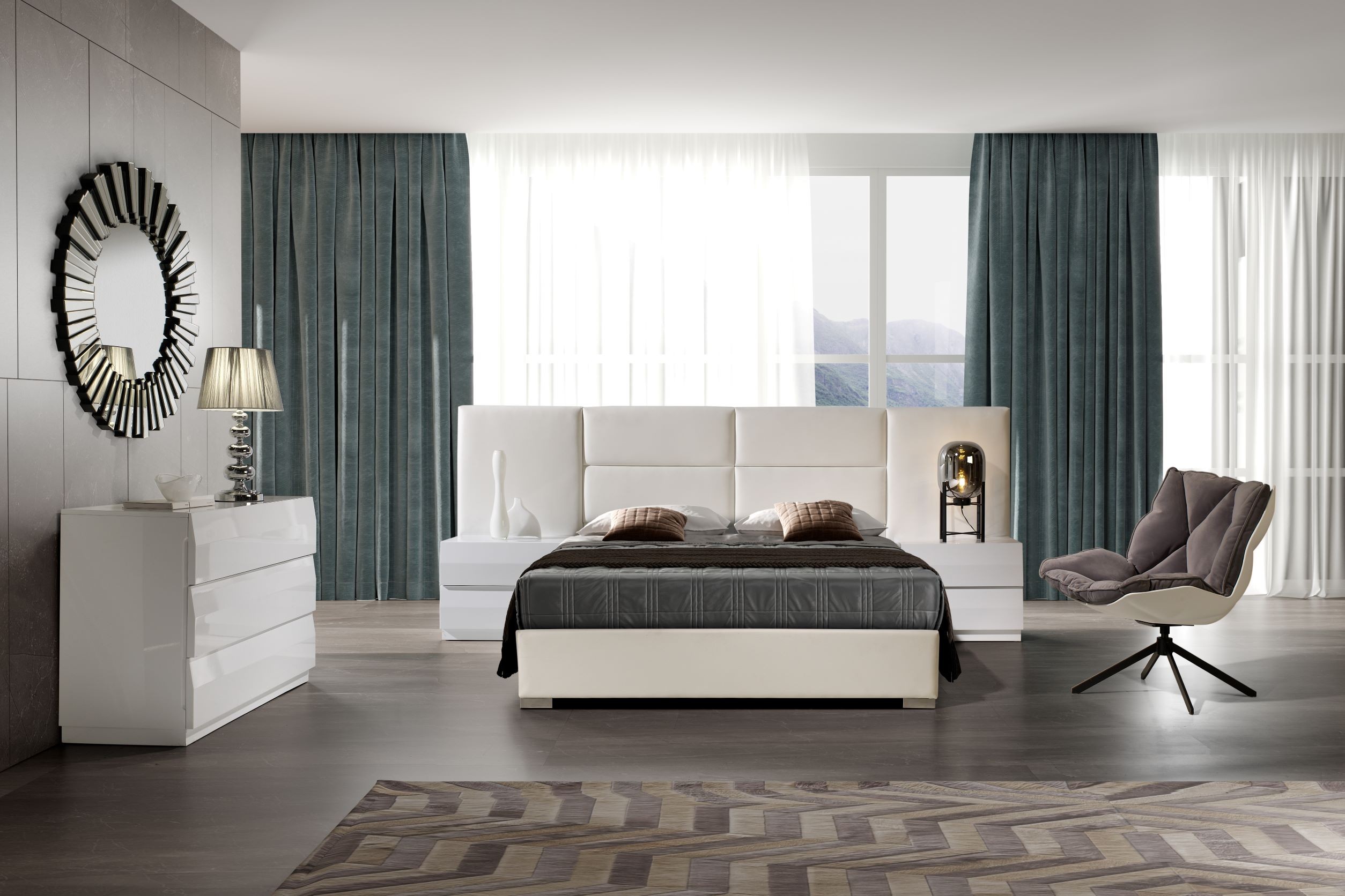 Estila Moderní luxusní postel Sara s rozšířeným čelem s čalouněním z ekokůže 140-180cm