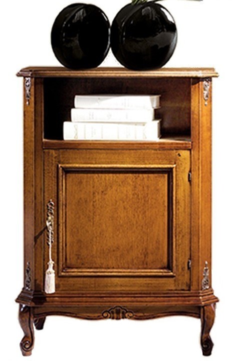 Estila Luxusní klasický telefonní stolek Emociones z masivu s dvířky a poličkou 82cm