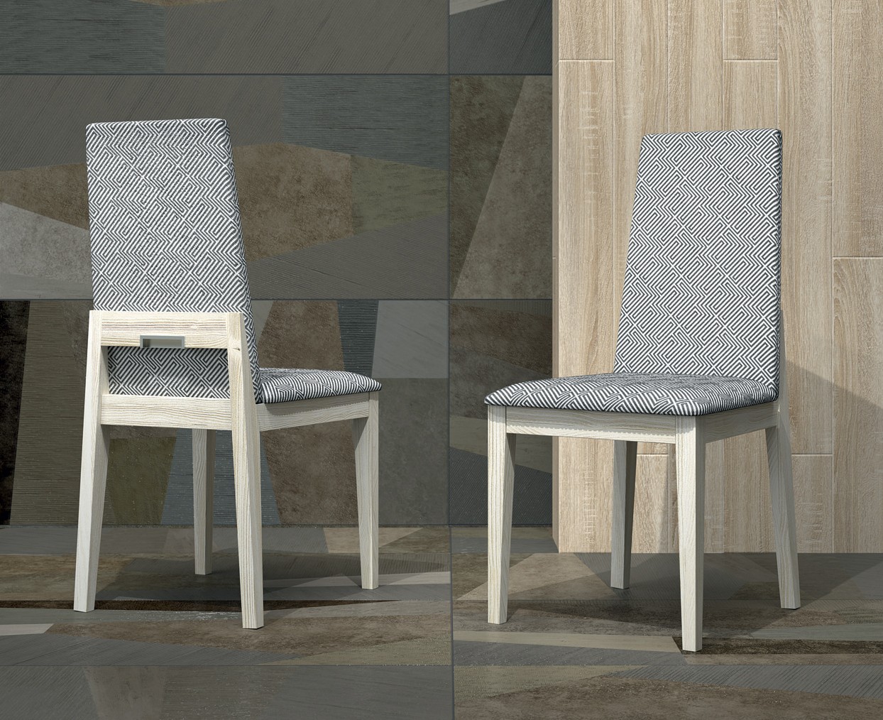 Estila Designová jídelní židle Rodas s nízkým rámem na zádové opěrce s volitelným čalouněním 93cm